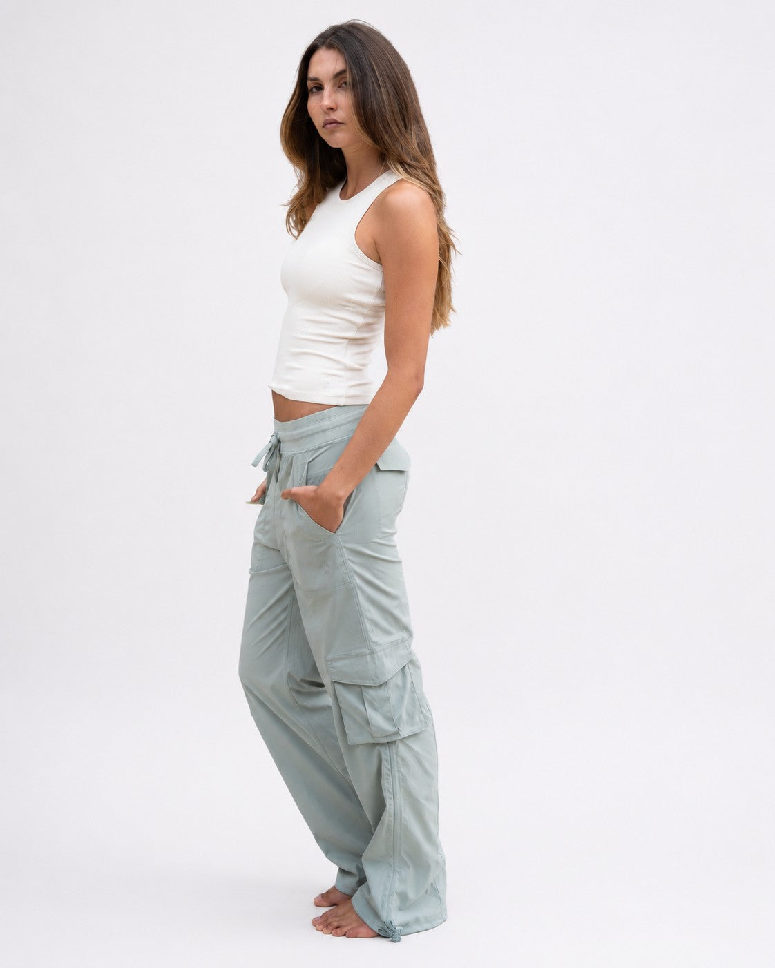 Pantalón Terra azul gris - vista tres cuartos