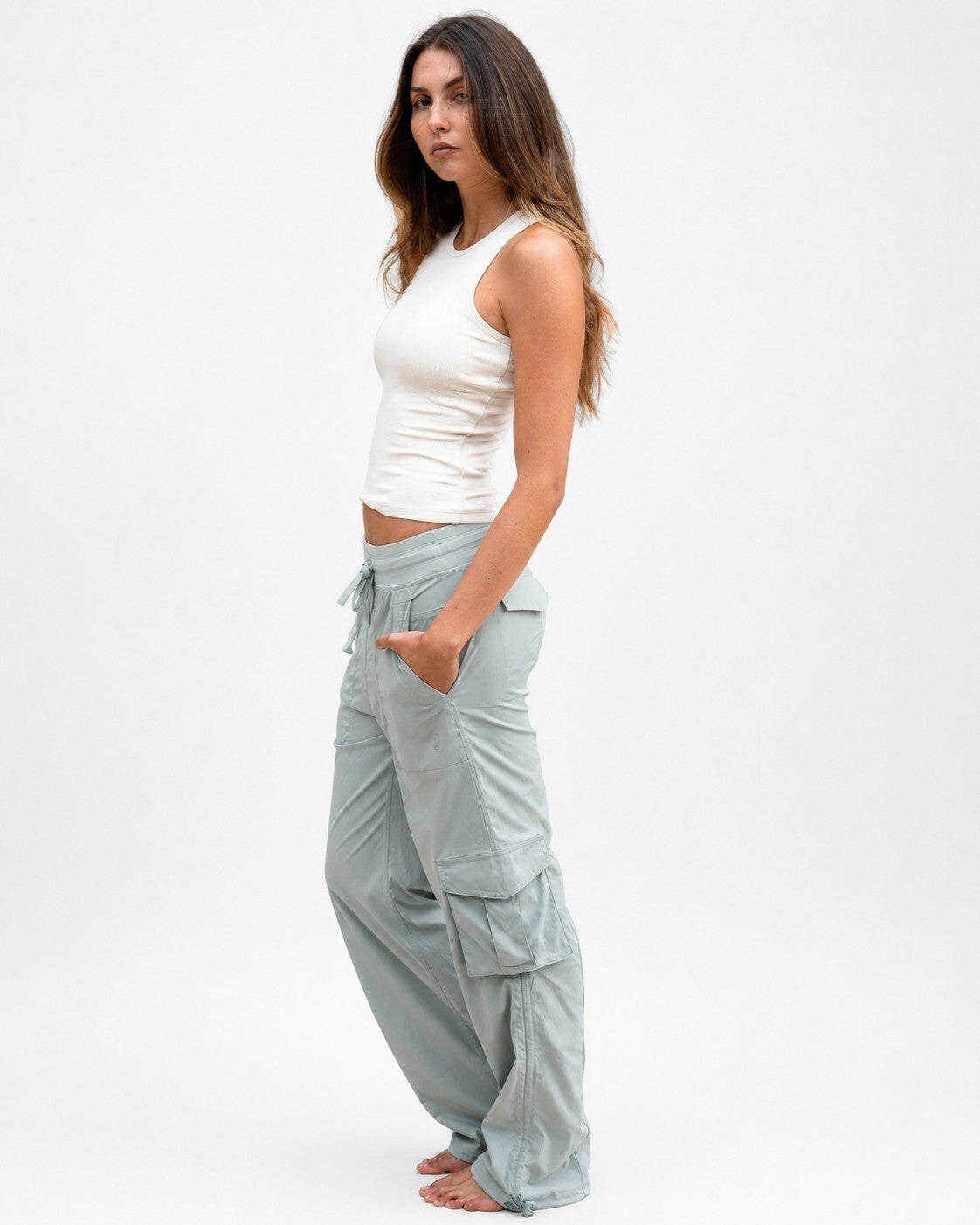 Pantalón Terra azul gris - vista lateral completa