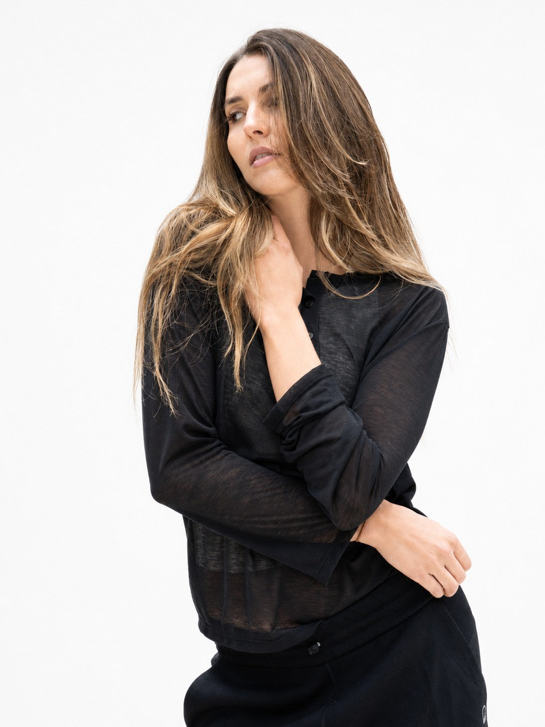 T-Shirt Luna negro - vista tres cuartos