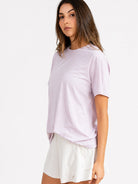 T-Shirt Noma en morado, vista frontal con corte oversized